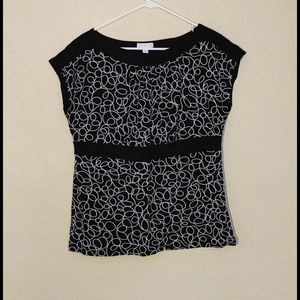 Black and White Empire Waist Top